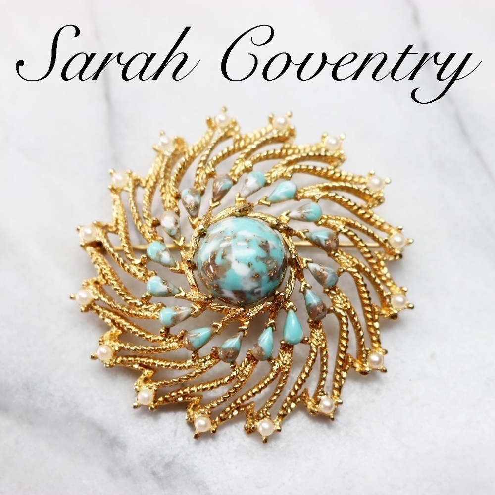 Vintage Azure Skies Larimar Sarah Coventry Brooch